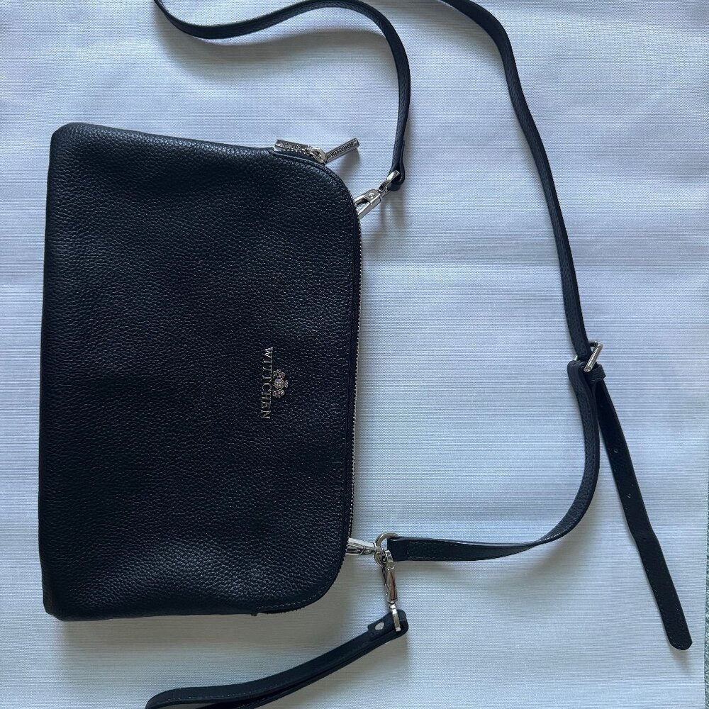 Wittchen black leather crossbody purse